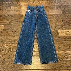 YKK Jeans Wide Leg High Rise NWT Size L